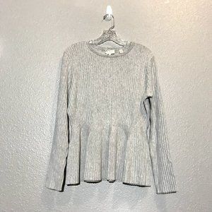 Ted Baker London Rib Peplum Grey Sweater
